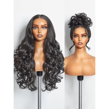 Imagem de GORGIUS Perucas onduladas pretas naturais sem cola HD Perucas frontais de renda transparentes Put On Go Perucas pré-arrancadas trabalhadas com tecnologia Style-Archive: Fibra premium e mistura de