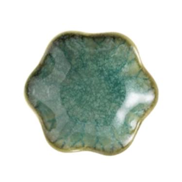 Imagem de UGPLM Tigela para chaves, suporte para colheres em formato de flor, descanso para colheres, prato para anéis, bandeja de cerâmica para bugigangas para, Verde