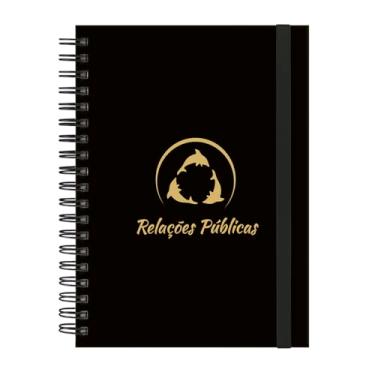 Imagem de Caderno Colegial Plus 12 Matérias Profissões Relações Públicas (Preto e Gold)