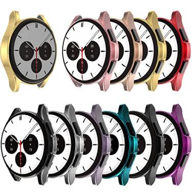 Imagem de Pacote com 10 capas protetoras compatíveis com Samsung Galaxy Watch 4 Classic de 46 mm e 42 mm, TPU macio, resistente a arranhões, capa protetora completa para Galaxy Watch 4 Classic (2021) (46 mm