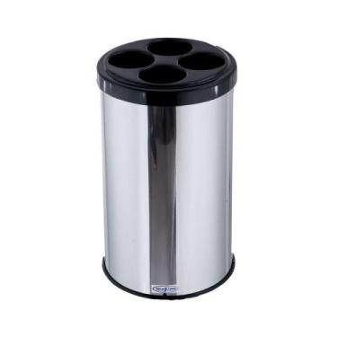 Imagem de Lixeira Redonda Inox Para Copos Descartáveis 40cm - Aldinox