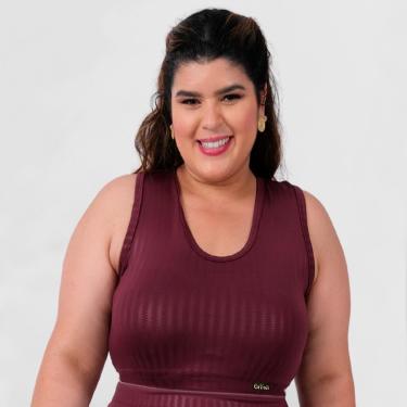 Imagem de Top Plus Size Moda Fitness Feminino Nadador Suplex 3D Treino-Feminino