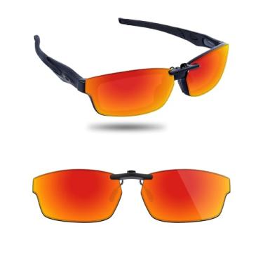 Imagem de Fiskr Óculos de sol polarizados clip-on para Oakley Crosslink OX8027 53 x 17- Proteção UV - Ajuste universal Featherlight, Vermelho fogo, 53*17mm
