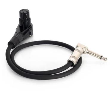 Imagem de Cabo Adaptador XLR Fêmea 90º para P10 Macho 90º Mono 30 centímetros - 