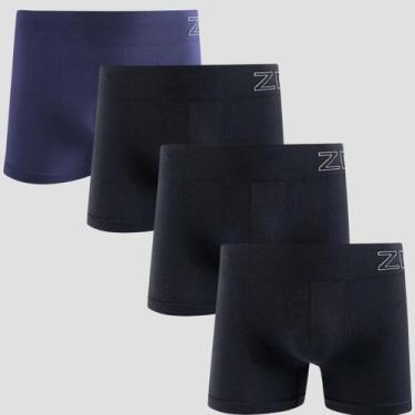 Imagem de Kit 4 Cueca Boxer Masculina Zee rucci Microfibra Poliamida Original - 