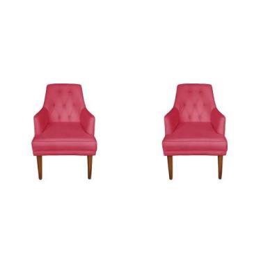 Imagem de Kit 2 Cadeiras Poltronas Decorativa Paris Sala de Jantar Recepção Retr