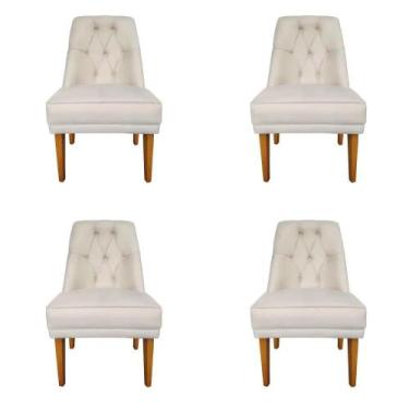 Imagem de Kit 4 Cadeiras Para Sala De Jantar Escritório Estofada Berlim Retro Su