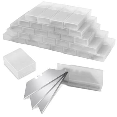 Imagem de Romeda Utility Knife Blades, 100 Pcs Razor Blades, SK5 High Carbon Steel Box Cutter Blades Refills with Storage Box, Sharp Utility Blades for Box Cutter, Non-Rusting Standard Blades