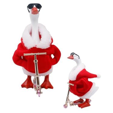 Imagem de i-Beeboo 3Pcs 7inch Desktop Goose Christmas Hoodie Accessories Set, Outfits with Red Hoodie, Scooter, Sunglasses, Mini Desk Decor