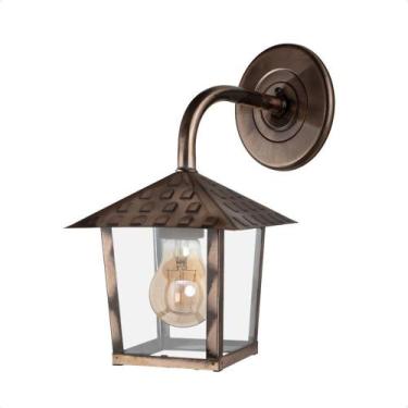 Imagem de Kit 4 Arandela Colonial Nina Quadrada Vidro Liso E27 Bivolt Cobre - BL