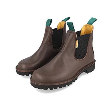 Imagem de Jim Green Botas masculinas Stockman Slip On de couro de flor integral resistente à água, Marrom, 13.5