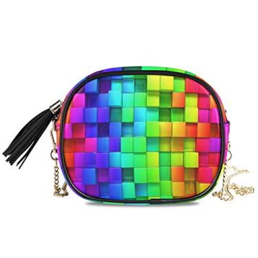 Imagem de ALAZA Bolsa tiracolo com design abstrato em espiral tie dye com alça de corrente de metal ajustável para mulheres e meninas, Multi03, One_Size