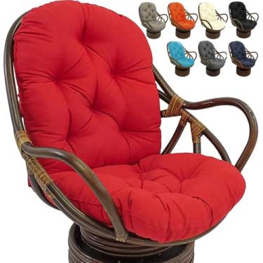 Imagem de Almofada Giratória Para Cadeira De Balanço 120x60cm Lavável & Resistente Aos Raios Uv Almofadas De Substituição Para Cadeira De Balanço Reclinável Em Rattan Assento De Jard, Red, 60x120 cm