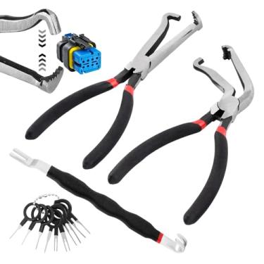Imagem de Conjunto de alicate de desconexão de conector elétrico Lisle 37960/37980/13120, kit de ferramentas de liberação de terminal automotivo com mola com 8 extratores de pinos para injetor de combustível