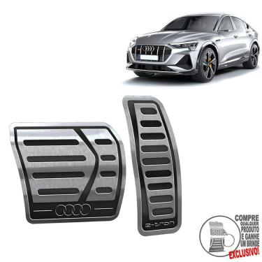 Imagem de Pedaleira Automático Em Aço Inox Audi E-Tron Preto