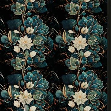 Imagem de ESSMOKO Papel de parede dourado seda branco sândalo papel de parede clássico PVC autoadesivo impermeável quarto sala de estar fundo adesivo de parede verde escuro 45 * 500 cm