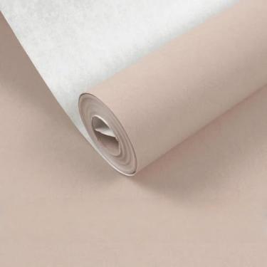 Imagem de ESSMOKO Papel de parede moderno estilo nórdico seda não tecido papel de parede não autoadesivo quarto sala de estar escritório decoração de fundo adesivo rosa nude 53 * 950 cm