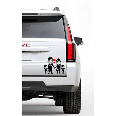 Imagem de Adesivo Para Carro Família Feliz - Casal + 2 Filhas