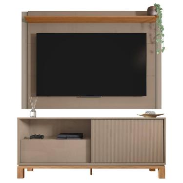 Imagem de Painel Para TV 55 Pol e Rack Bancada 150cm Lucca Areia/Freijó C01 - Mpozenato
