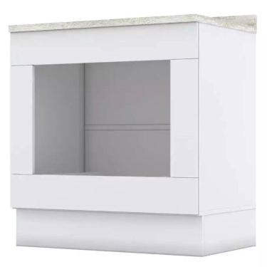 Imagem de Balcao Forno Embutir Com Tampo 80 cm Americana Branco Calcare Henn