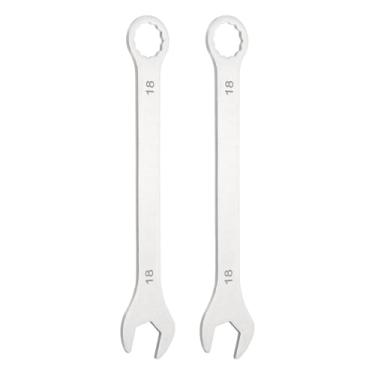 Imagem de HARFINGTON 2 chaves combinadas superfinas de 18 mm, caixa métrica de 12 pontos e chave inglesa de extremidade dupla de aço inoxidável de extremidade aberta para reparo de móveis de tubos automotivos