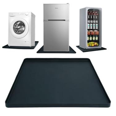 Imagem de Tapete de silicone para mini geladeira com bordas elevadas, bandeja de gotejamento de geladeira à prova de vazamento, mini tapete de geladeira espesso para carpete, protetor de piso para mini