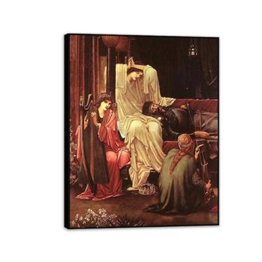 Imagem de SDYJ6GSW Edward Burne Jones Arte de parede O Último Sono de Arthur em Avalon Pôster Famosas Pinturas Reprodução Romantismo Pictures Decoração de parede Edward Burne Jones Decoração de casa 65 x 50 cm