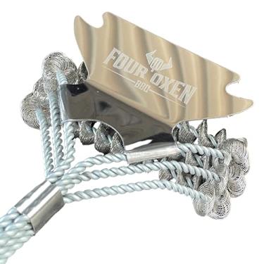 Imagem de Four Oxen BBQ Grill Brush and Scraper - Best Bristle Free & Reusable Grill Accessory - Safe and Reliable for Cleaning All Types of Grill Grates - 16.5” Stainless Steel Brush