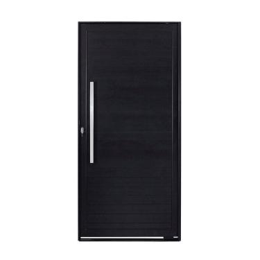 Imagem de Porta Pivotante Lambri Liso e Puxador Cromado de 800 Magnum Preto