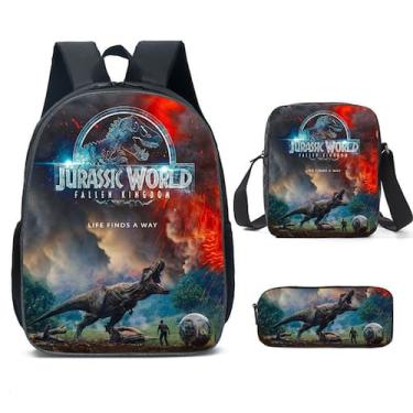 Imagem de Mochila escolar Jurassic World Dinosaur para crianças 20L - Lightbek O