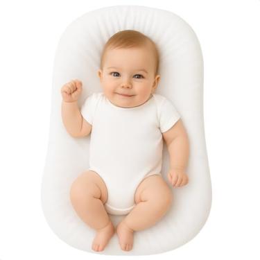 Imagem de Ninho Redutor Carrinho de Passeio Bebe Berço Portatil Infantil Bebê Casulinho Algodão Recem Nascido (Branco, Ninho para Bebe)