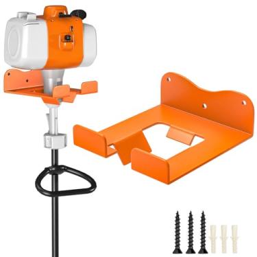 Imagem de Gouisalin Suporte organizador de garagem, organizador de garagem, suporte de ferramentas elétricas de jardim, cortador de ervas daninhas, aparador de sebes montado na parede para cortador de grama