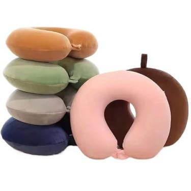 Imagem de Travesseiro de Pescoço para Viagem Travesseiro de Pescoço para Adulto Camurça com Botões Toque Macio(0663,masculino)