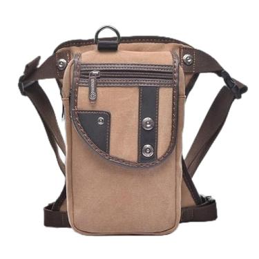 Imagem de Bolsa de perna de ciclismo, bolsa de cintura multifuncional, bolsa de perna de motociclista de nylon/lona, bolsa de cintura, bolsa de coxa, para homens/mensageiro, transversal, pochete de cinto de