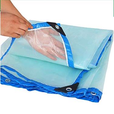 Imagem de MTYLX Lona multiuso para uso externo, lona, plantas de jardim, película protetora à prova d'água, folha de lona de plástico mantém quente abrigo à prova de chuva, transparente, 1 x 2 m