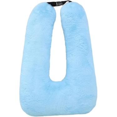 Imagem de Travesseiro De Viagem Para Carro Avião Dormindo Leitura Long-distae, Artefato De Sono Anticolisão, Conforto Removível Travesseiro Único Em Forma De U Lavável Macio Para, Blue