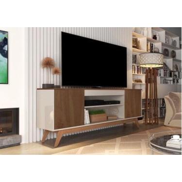 Imagem de Rack malibu off white/freijo  mdk moveis - GERMAI