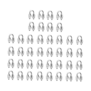 Imagem de Milageto 40 peças M4 grampos de cabo de aço prendedor portátil substituição clipes de cabo para pendurar banners grades banners de ginásio