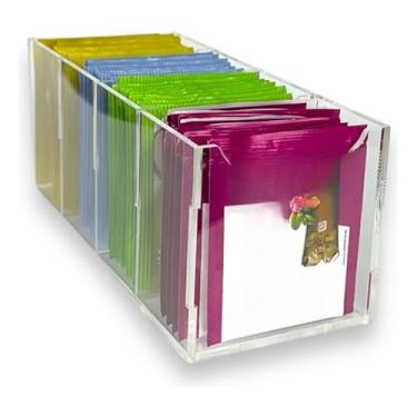 Imagem de Caixa Porta Chá Divisórias 4 Nichos Sem Tampa Em Acrílico