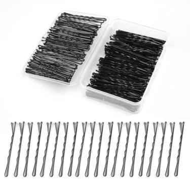Imagem de 330 peças de grampos pretos de 5 cm - grampos de cabelo com caixa de armazenamento de plástico para mulheres e meninas