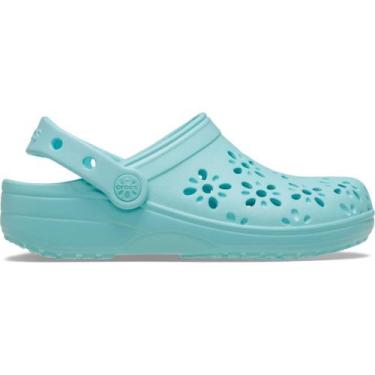 Imagem de Sandália Crocs Classic Floral Cut Out Clog K Aquamarine, 29, Aquamarin