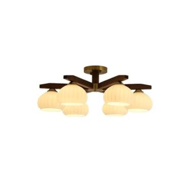 Imagem de Luz de teto Luminária de teto LED moderna e requintada, adequada para quarto, sala jantar, cozinha, base madeira