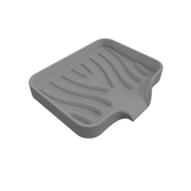 Imagem de Saboneteiras de silicone para banheiro com bico de drenagem - organizador de pia de banheiro e cozinha, suporte de esponja, bandeja de sabonete, perfeito para dispensador, esfregão, garrafa, copo na