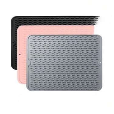 Imagem de Tapete De Silicone Para Cozinha | Escorredor De LouçA E Descanso Para Panelas Quentes | AntitéRmico E Antiderrapante(Aleatório)