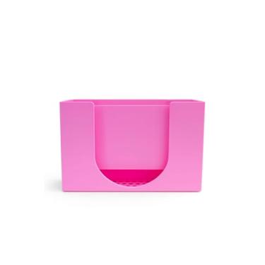 Imagem de Suporte de parede para pacotes de lenços umedecidos produzido em impressão 3D profissional, ROSA, com design moderno, resistente e durável.