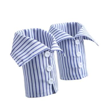 Imagem de Fiocias Conjunto de 2 Punhos E Pulseiras Decorativas Falsas para Ternos, Camisas E Suéteres, Azul