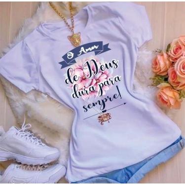 Imagem de Blusa T-shirt Camiseta Feminina Estampada -Gospel- Várias Estampas 21 