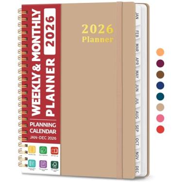 Imagem de Agenda 2026, agenda semanal e mensal, janeiro de 2026 a dezembro de 2026, capa dura, agenda agenda 2026, com abas para mulheres e homens, bolso interno, encadernação espiral, perfeito para escritório