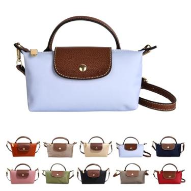 Imagem de Mini bolsa transversal feminina - bolsa de ombro com alça ajustável, bolsa pequena e espaçosa com bolsos com zíper para chaves de carteira de telefone, Azul bebê, Small