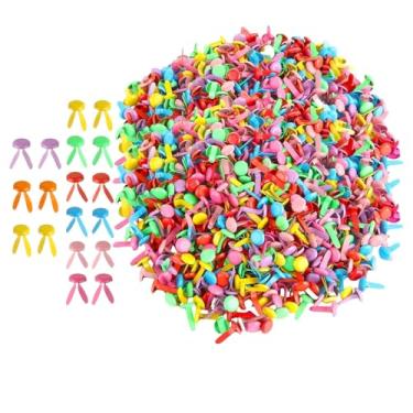 Imagem de Baoblaze 300 unidades de prendedores de papel, pinos de metal decorativos, alfinetes redondos para artesanato, tachinhas, tachinhas de pressão para, Colorida